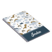 Cute Rainbow Dinosaur Pattern Notitieboek (Rechterzijde)