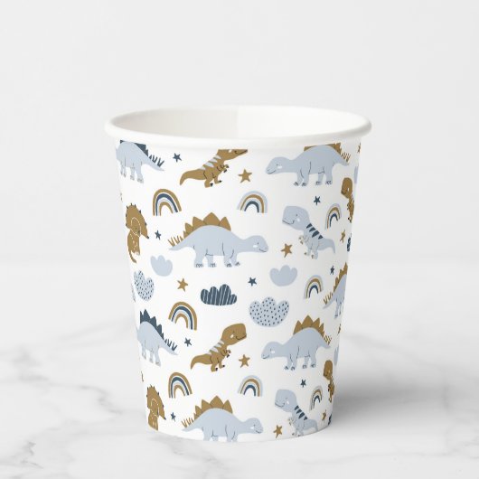 Cute Rainbow Dinosaur Pattern Papieren Bekers (Links)