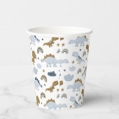 Cute Rainbow Dinosaur Pattern Papieren Bekers (Rechts)