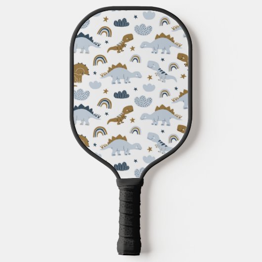 Cute Rainbow Dinosaur Pattern Pickleball Paddle (Achterkant)