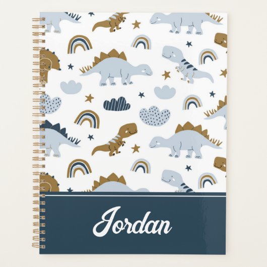 Cute Rainbow Dinosaur Pattern Planner (Voorkant)