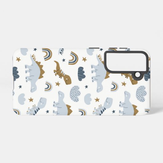 Cute Rainbow Dinosaur Pattern Samsung Galaxy Hoesje (Achterkant horizontaal)