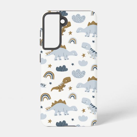 Cute Rainbow Dinosaur Pattern Samsung Galaxy Hoesje (Achterkant)