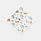 Cute Rainbow Dinosaur Pattern Servet (Hoek)