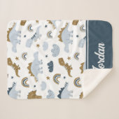 Cute Rainbow Dinosaur Pattern Sherpa Deken (Voorkant (horizontaal))