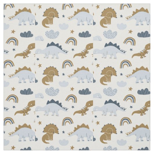 Cute Rainbow Dinosaur Pattern Stof (Swatch)