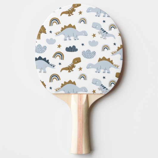 Cute Rainbow Dinosaur Pattern Tafeltennisbatje (Voorkant)