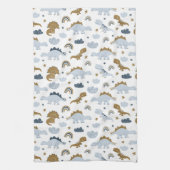 Cute Rainbow Dinosaur Pattern Theedoek (Verticaal)