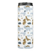 Cute Rainbow Dinosaur Pattern Thermosbeker (Achterkant)