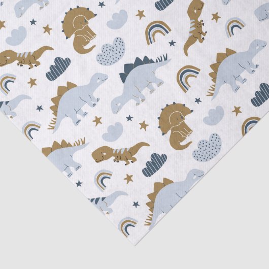 Cute Rainbow Dinosaur Pattern Tissuepapier (Detail)