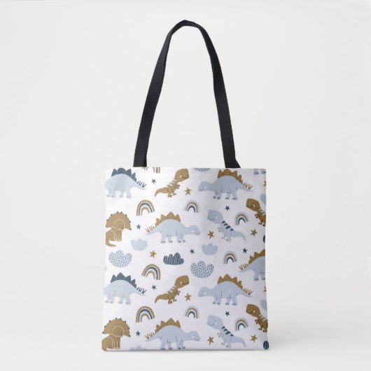 Cute Rainbow Dinosaur Pattern Tote Bag (Voorkant)