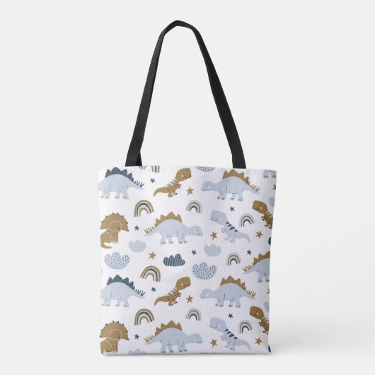 Cute Rainbow Dinosaur Pattern Tote Bag (Achterkant)