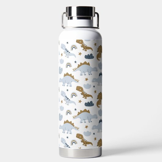 Cute Rainbow Dinosaur Pattern Waterfles (Achterkant)