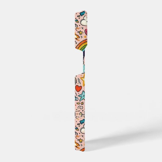 Cute Rainbow Doodle Pattern iPhone Hoesje (Rechterkant)