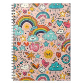 Cute Rainbow Doodle Pattern Notitieboek (Voorkant)