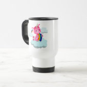 Cute Rainbow Eating Cartoon Unicorn Commuter Mok (Voorkant links)