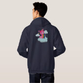 Cute Rainbow Eating Cartoon Unicorn Hoodie (Achterkant volledig)