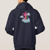 Cute Rainbow Eating Cartoon Unicorn Hoodie (Achterkant)