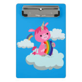 Cute Rainbow Eating Cartoon Unicorn Mini Clipboard Mini Klembord (Voorkant)