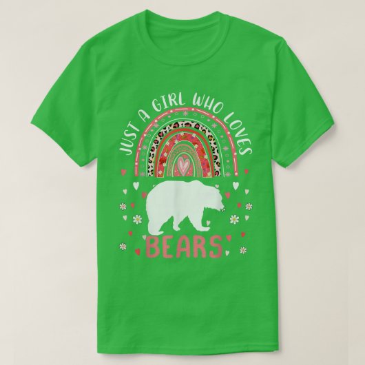 Cute Rainbow, een meisje dat van Beren Leopard hou T-shirt (Design voorkant)