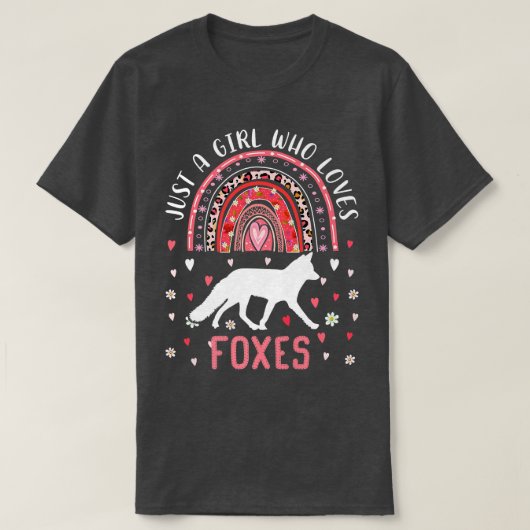 Cute Rainbow, een meisje dat van Foxes Leopard hou T-shirt (Design voorkant)