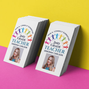 Cute Rainbow Elementary School Docent Educator Visitekaartje