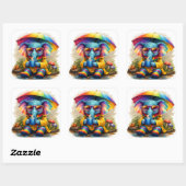 Cute Rainbow Elephant Sticker – Cozy Kawaii (Vel)