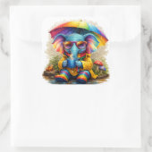 Cute Rainbow Elephant Sticker – Cozy Kawaii (Tas)