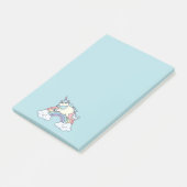 Cute Rainbow en Unicorn Post-it® Notes (Schuin)