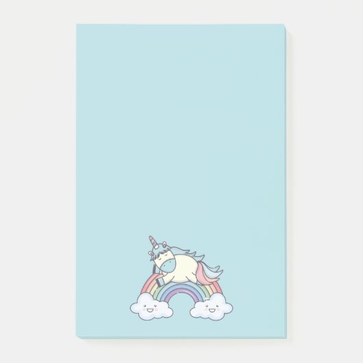 Cute Rainbow en Unicorn Post-it® Notes (Voorkant)