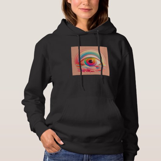 Cute Rainbow Eye Illustration Colorful Tears Uniqu Hoodie (Voorkant)