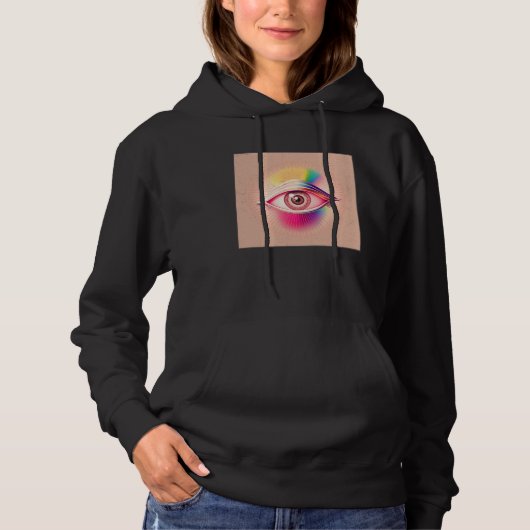 Cute Rainbow Eye Illustration Colorful Tears Uniqu Hoodie (Voorkant)