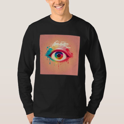 Cute Rainbow Eye Illustration Colorful Tears Uniqu T-shirt (Voorkant)