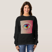 Cute Rainbow Eye Illustration Colorful Tears Uniqu Trui (Voorkant volledig)