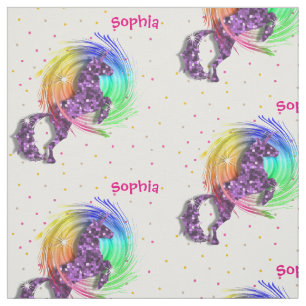 Cute Rainbow Fantasy Unicorn Persoonlijke afdrukke Stof
