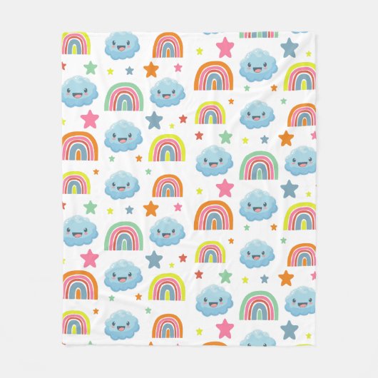 Cute Rainbow Fleece Deken (Voorkant)