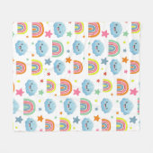 Cute Rainbow Fleece Deken (Voorkant (Horizontaal))