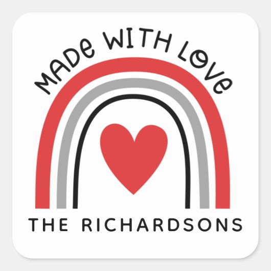 Cute Rainbow gemaakt met label voor liefdesbakken (Voorkant)