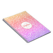 Cute Rainbow Glitter Monogramme Name Notitieboek (Rechterzijde)
