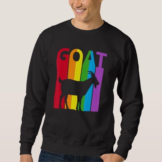 Cute Rainbow Goat Animal Trui (Voorkant)