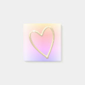 Cute Rainbow Gold Love Heart Post-it® Notes (Voorkant)