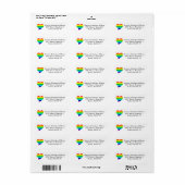 Cute rainbow gradiënt pride hartslag Retour Adres Etiket (Full Sheet)