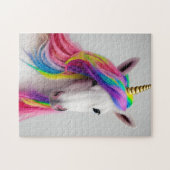 Cute Rainbow Hair Unicorn Jigzaag Puzzle Legpuzzel (Horizontaal)