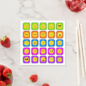 Cute Rainbow Happy Face Emoticons Pattern Servetten (Insitu)