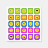 Cute Rainbow Happy Face Emoticons Pattern Servetten (Voorkant)