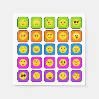 Cute Rainbow Happy Face Emoticons Pattern Servetten