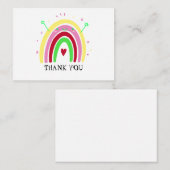 Cute Rainbow Hartelijk dank voor uw kaart Notitiekaartje (Voorkant / Achterkant)
