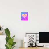 Cute Rainbow Heart Poster (Thuiskantoor)