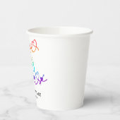 Cute Rainbow Heart Script Love is Love Weddenre Papieren Bekers (Links)