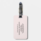 Cute Rainbow Heart Script Monogram Boho Pink Bagagelabel (Achterkant verticaal)